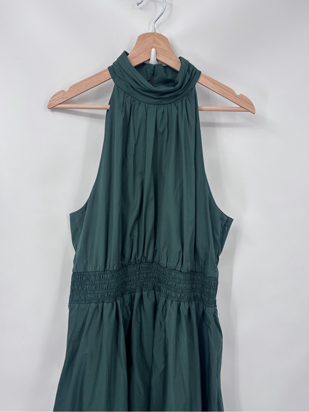 NWT Veronica Beard Kinny Halter Midi hasDress in Forest Green Sz 12 smocked - Picture 6 of 11